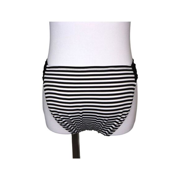 Mossimo Solid Stripe Black White Halter Swim Top Bikini 2pc Swimsuit sz MEDIUM - Picture 5 of 14